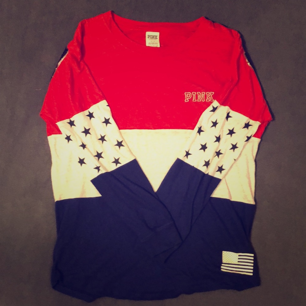 Victoria’s Secret PINK Long Sleeve ‘MERICA Tee